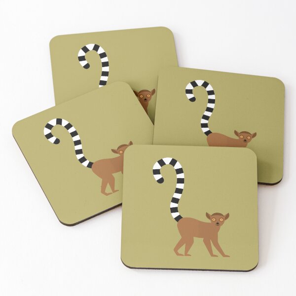 Item preview, Ringtailed lemurs on green designed and sold by reneesillus.