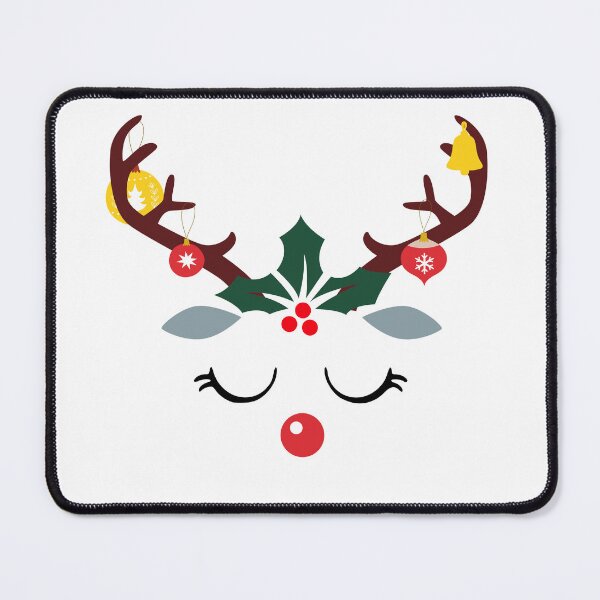 Item preview, Reindeer face with christmas lights and tree leaves designed and sold by wesdesignshop.