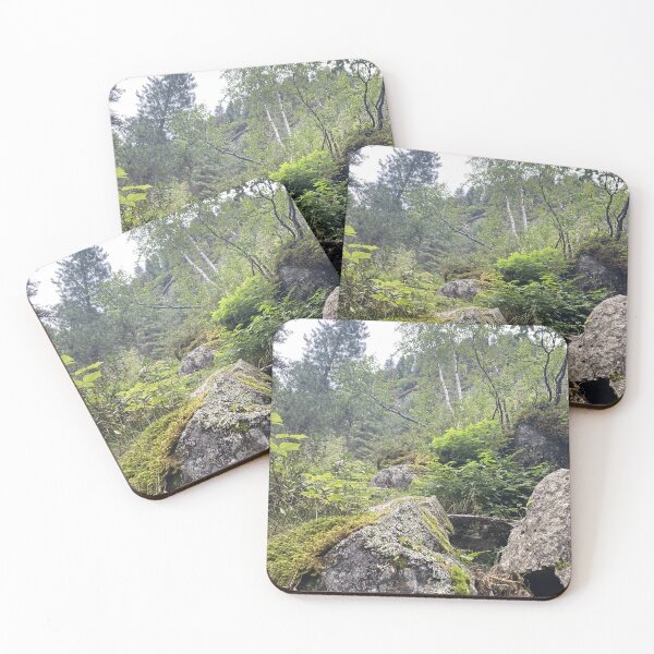 Item preview, Moss-covered rocks and green vegetation in the Alps – nature photography for your wall designed and sold by TRex-Landscapes.