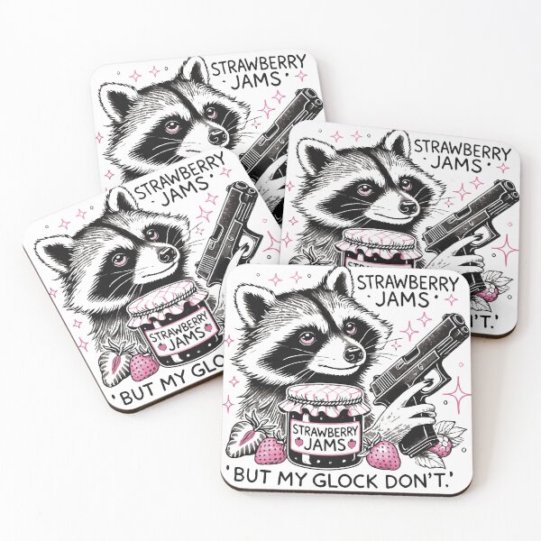 Item preview, Strawberry Jams But My Glock Don't Raccoon Vintage  designed and sold by NookMerch97 .