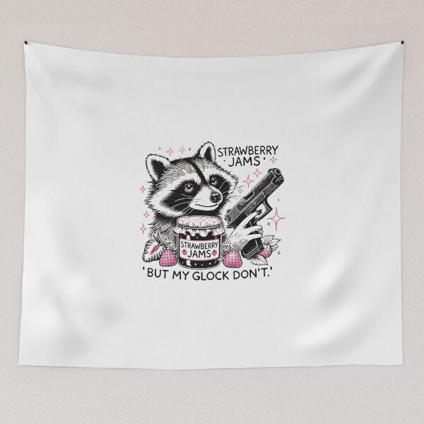 Item preview, Strawberry Jams But My Glock Don't Raccoon Vintage  designed and sold by NookMerch97 .