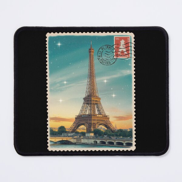 Item preview, Eiffel Tower Paris France Stamp designed and sold by Angry Swan Designs.