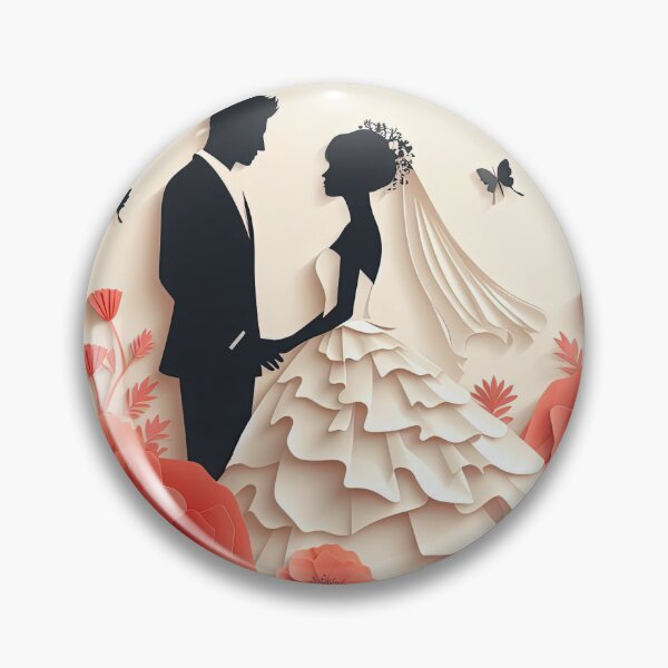 Item preview, Bride and groom paper art with flowers designed and sold by lalylaura.
