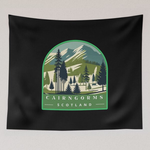 Item preview, Cairngorms National Park Scotland Retro Skyline designed and sold by MaateoDesign.