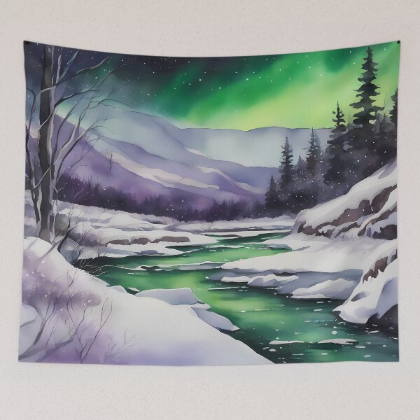 Item preview, Northern Lights with Snow designed and sold by CalmnessbyChoice.