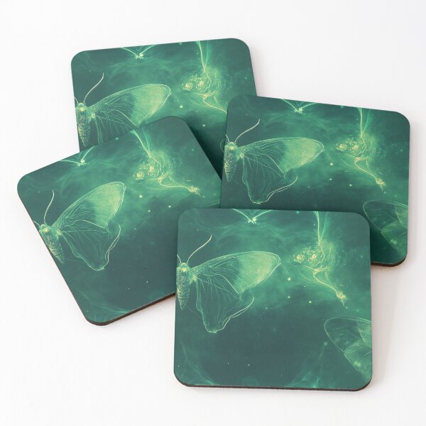 Item preview, Luma Moth, A captivating arrangement of ethereal green moths in a dreamlike background, creating a surreal atmosphere of enchantment and mystery designed and sold by Reichcorp.