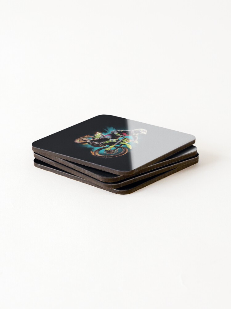 Thumbnail 4 of 5, Coasters (Set of 4), Motocross Racing designed and sold by AirodStore.