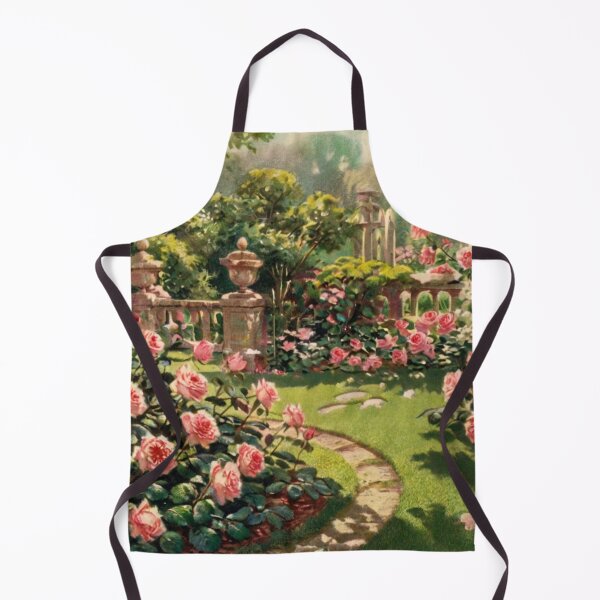 Item preview, rose garden elegant regency era painting of a garden Peter kinkade style designed and sold by LolitaRed.