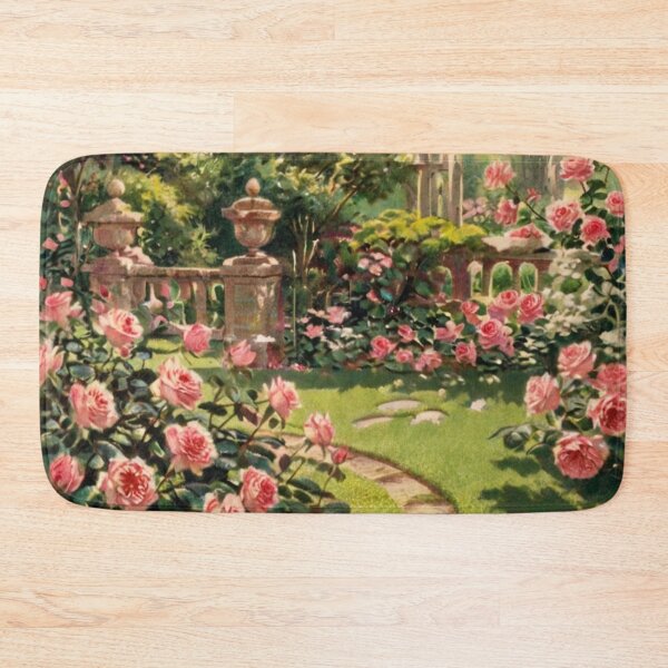 Item preview,  rose garden elegant regency era painting of a garden Peter kinkade style  designed and sold by LolitaRed.