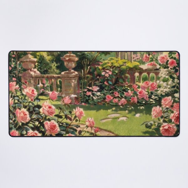 Item preview,  rose garden elegant regency era painting of a garden Peter kinkade style  designed and sold by LolitaRed.