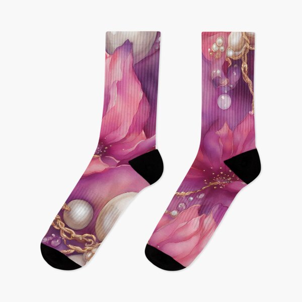 Item preview, Pink and Purple Flowers and Pearls designed and sold by CalmnessbyChoice.
