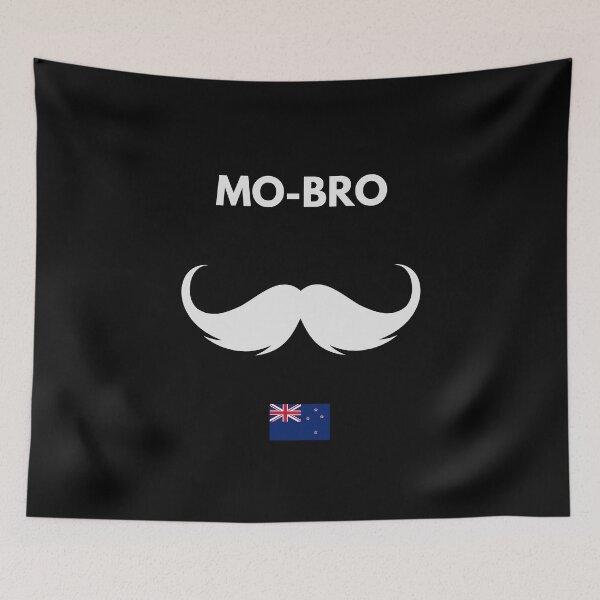Item preview, MOvember Inspired MO-BRO New Zealand Moustache 1 T-Shirt and Stickers designed and sold by Wit-T-Merch.