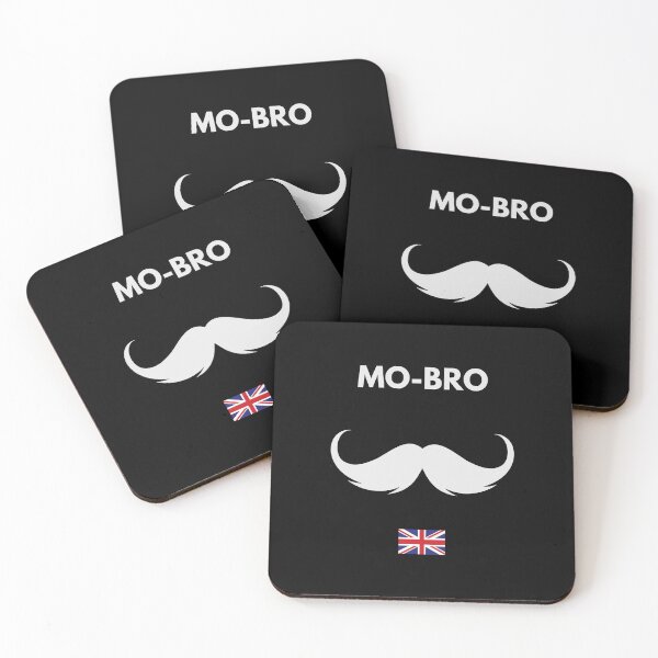 Item preview, MOvember Inspired MO-BRO UK Moustache 1 T-Shirt and Stickers designed and sold by Wit-T-Merch.