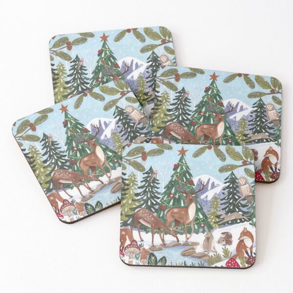 Item preview, Woodland animals in the Snowy Mountain Forest designed and sold by Caroline Bonne Müller.