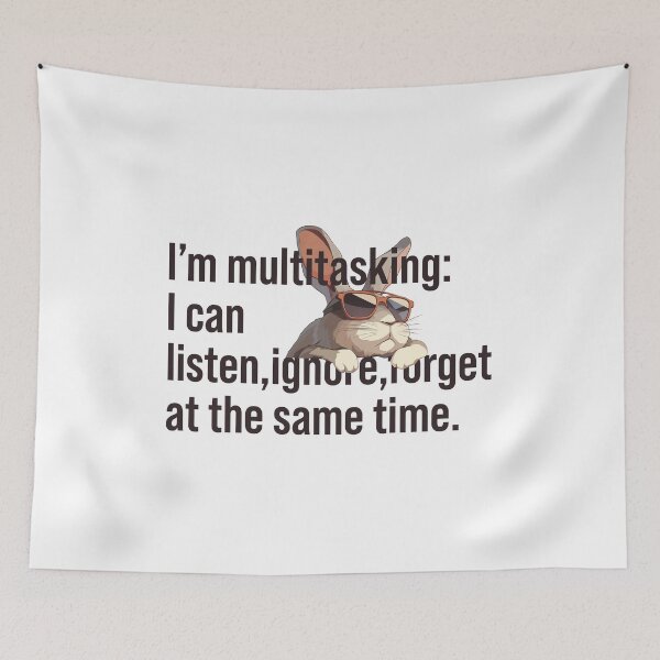 Item preview, Multitask Rabbit, Funny Animals designed and sold by DigitAIShop.