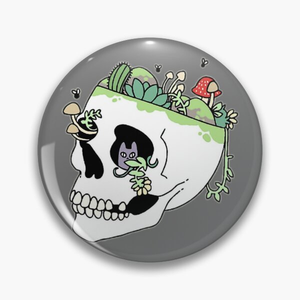 Item preview, Skull with plants designed and sold by Mara's designs.