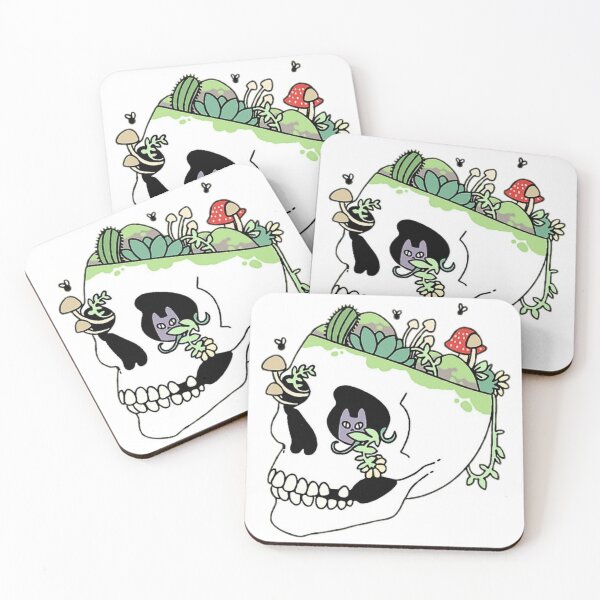 Item preview, Skull with plants designed and sold by Mara's designs.