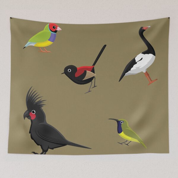Item preview, Australian Bird Sticker Set Cockatoo Finch Sunbird Fairywren Magpie Goose designed and sold by SUPERHERON.