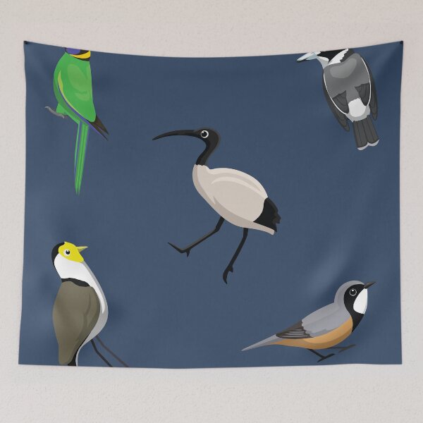 Item preview, Australian Bird Sticker Set Parakeet Lapwing Ibis Butcherbird Whistler designed and sold by SUPERHERON.