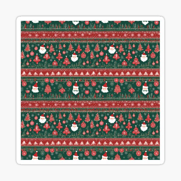 Fun St Nicholas, Santa Clause, Father Christmas Yuletide Pattern Sticker
