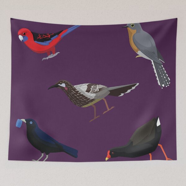 Item preview, Australian Bird Sticker Set Rosella Wattlebird Bowerbird Cuckoo Moorhen designed and sold by SUPERHERON.
