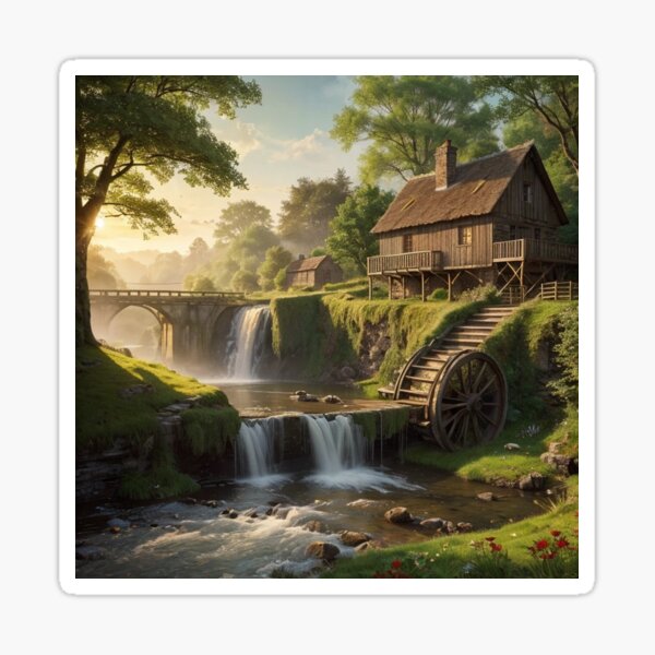 Item preview, Old Watermill landscape designed and sold by vekotpu.