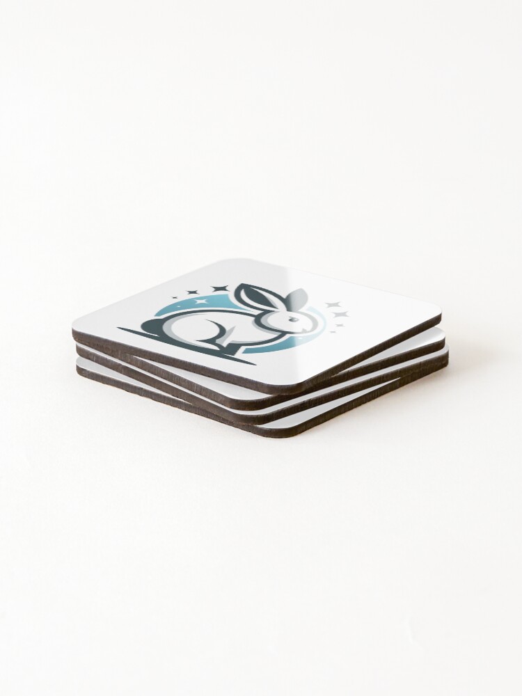 Thumbnail 4 of 5, Coasters (Set of 4), Go Rabbit Go Rabbit designed and sold by vectorillus.