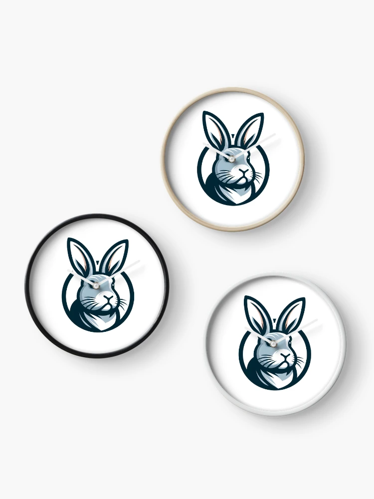 Thumbnail 3 of 4, Clock, Go Rabbit Go Rabbit designed and sold by vectorillus.