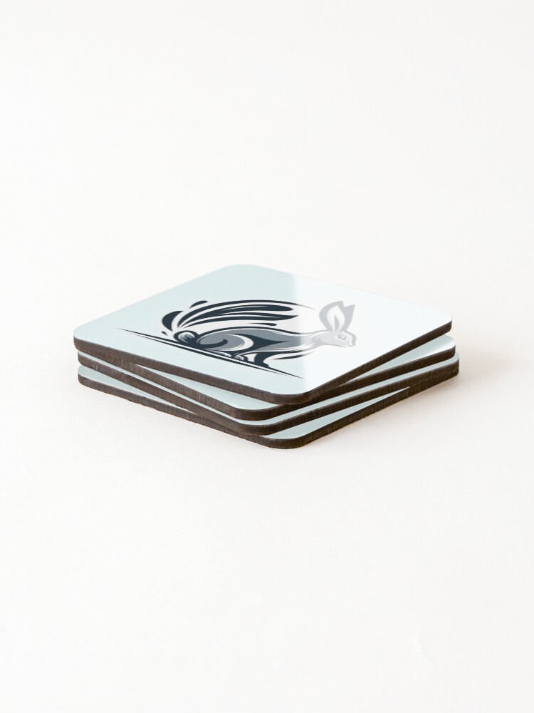 Thumbnail 4 of 5, Coasters (Set of 4), Go Rabbit Go Rabbit designed and sold by vectorillus.