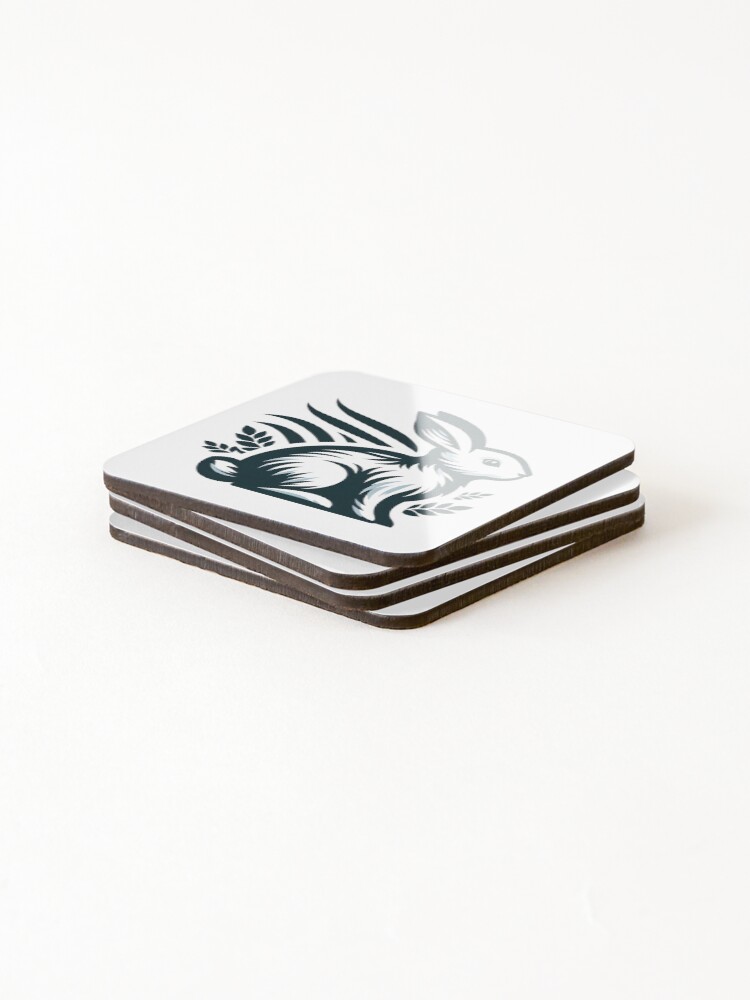 Thumbnail 4 of 5, Coasters (Set of 4), Go Rabbit Go Rabbit designed and sold by vectorillus.