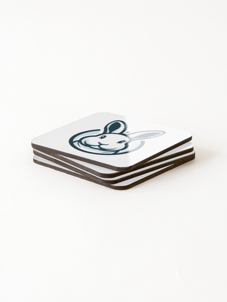 Thumbnail 4 of 5, Coasters (Set of 4), Go Rabbit Go Rabbit designed and sold by vectorillus.