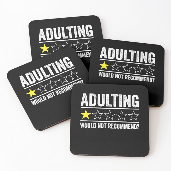 Item preview, Adulting Would Not Recommend Funny Sayings One Star designed and sold by Rahjihan.