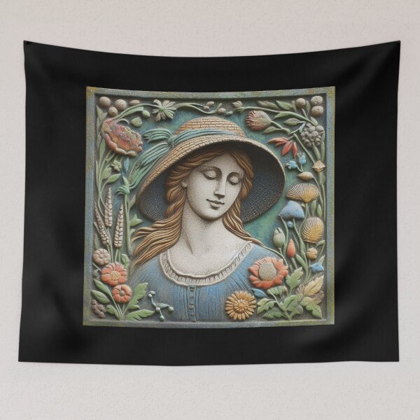 Item preview, FOLK ART CONCRETE PANEL STICKER designed and sold by carlarmes.