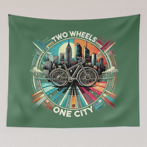 Item preview, Two Wheels, One City: Urban Cycling Adventure designed and sold by leyfinder.