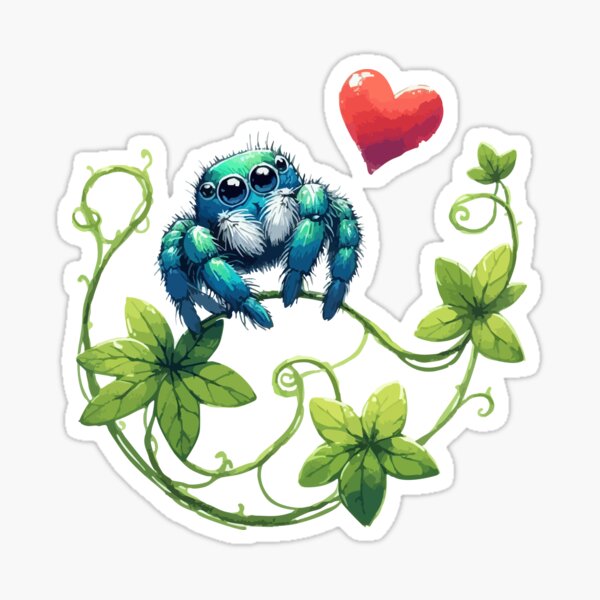 Item preview, Cute Jumping Spider Of Love Valentines designed and sold by TomFrontierArt.