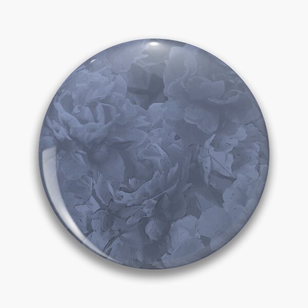 Item preview, Lux Peonies in Monochrome Halfdrop Grey Blue 94a4cd designed and sold by Art in My Loft.