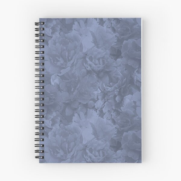 Item preview, Lux Peonies in Monochrome Halfdrop Grey Blue 94a4cd designed and sold by Art in My Loft.