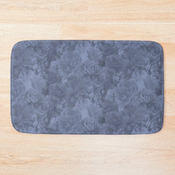 Item preview, Lux Peonies in Monochrome Halfdrop Grey Blue 94a4cd designed and sold by Art in My Loft.