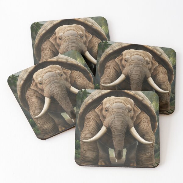 Item preview, Elephant turtle in the jungle. designed and sold by MyHappyArtShop.
