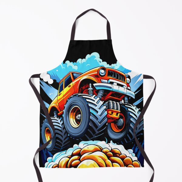 Item preview, Bouncing Red Monster Truck - Off-Road Fun in Dusty Hills designed and sold by VikArtStudio.
