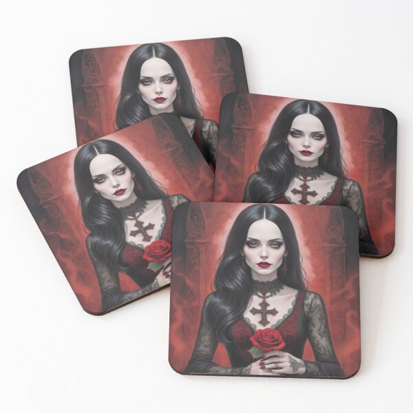 Item preview, Halloween Gothic woman with a cross and a rose,halloween Gothic ,Halloween Season, halloween pumpkin designed and sold by Expressions-Sel.