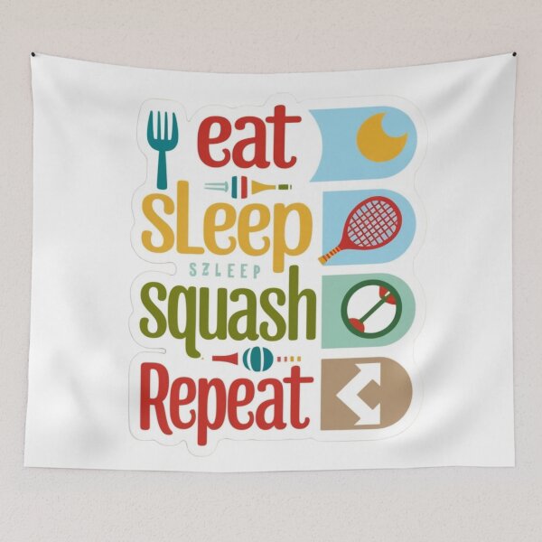 Item preview, Eat Sleep Squash Repeat - Iconic Sports Lifestyle Sticker designed and sold by CosmicSplendor.