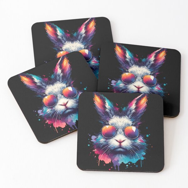 Item preview, Colorful Cool Bunny wearing Sunglasses designed and sold by AwesomeBeyondLimits.