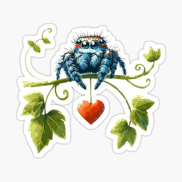 Item preview, Cute Jumping Spider Of Love Valentines Day designed and sold by TomFrontierArt.