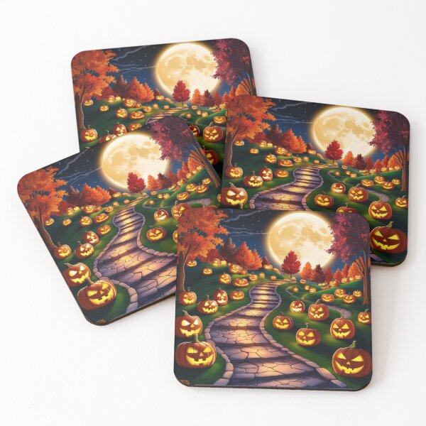 Item preview, Halloween Pumpkin alley with full moon,halloween path,Halloween Season, halloween pumpkin designed and sold by Expressions-Sel.