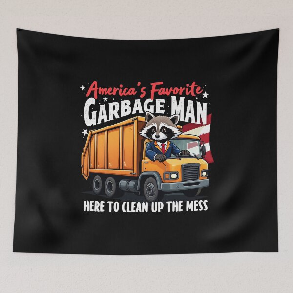 Item preview, America’s Favorite Garbage Man,  raccoon  as a garbage truck driver designed and sold by naatala.