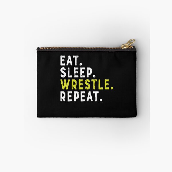 Item preview, Eat Sleep Wrestle Repeat Funny Wrestler Wrestling designed and sold by Rahjihan.