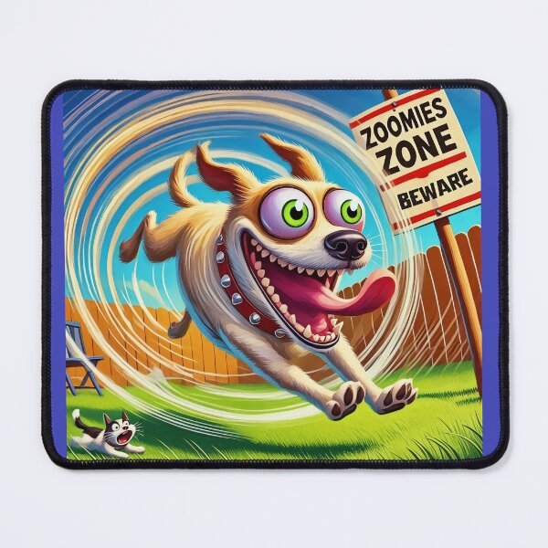 Item preview, Beware the Zoomies Zone – Whimsical Dog Art designed and sold by gleefulme.