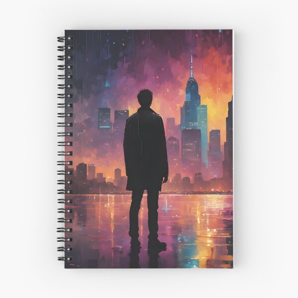 Item preview, Colorful Urban Landscape with Black Silhouette 01 designed and sold by kjp-design.