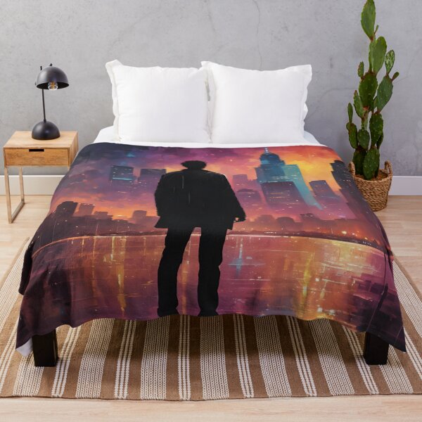Item preview, Colorful Urban Landscape with Black Silhouette 01 designed and sold by kjp-design.